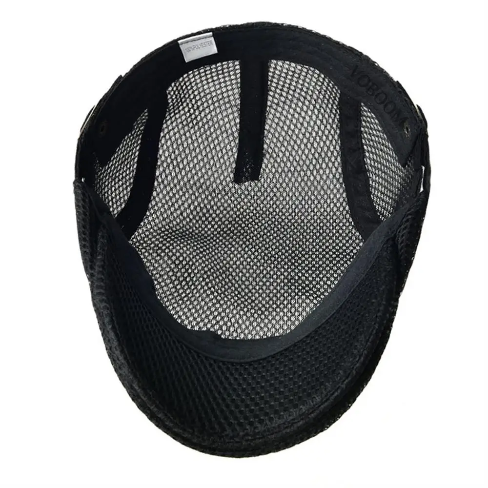VOBOOM ผู้ชายฤดูร้อน Casual Beret หมวก Ivy หมวกแบน Cabbie Newsboy สไตล์ Gatsby หมวกปรับ Breathable Boina หมวกตาข่าย124