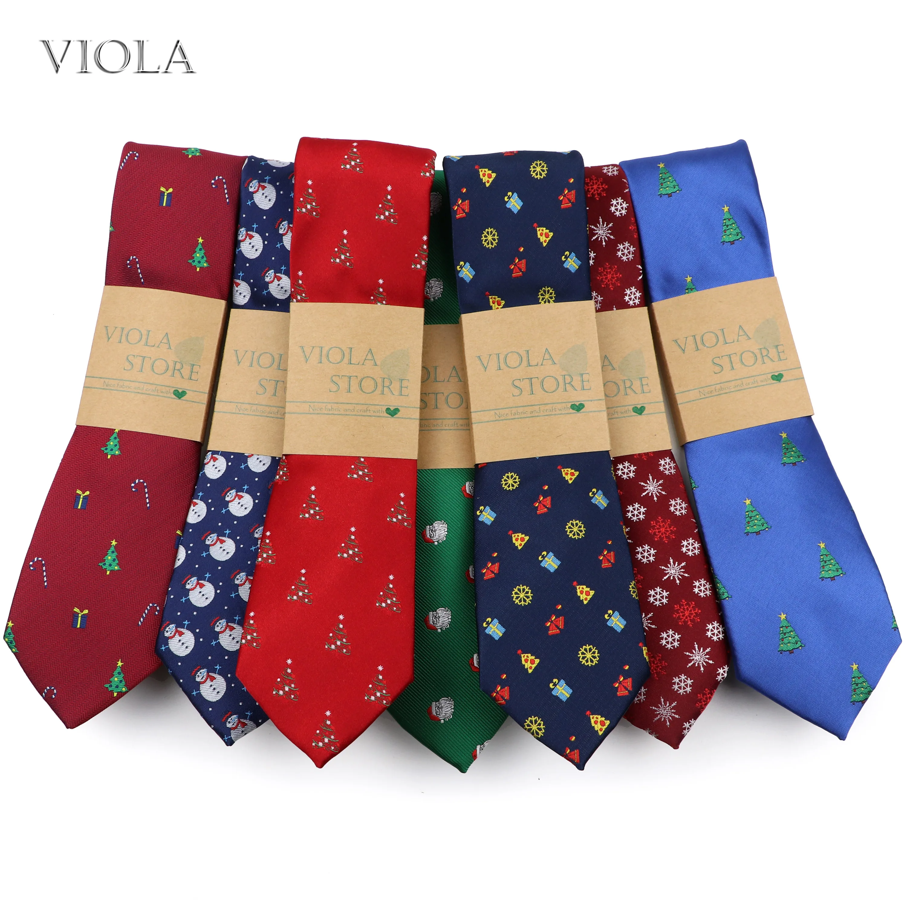 

Christmas Tie 7cm Men Gift Blue Green Polyester Santa Claus Snowman Tree Snowflake Deer Necktie Party Festival Xmas Accessories