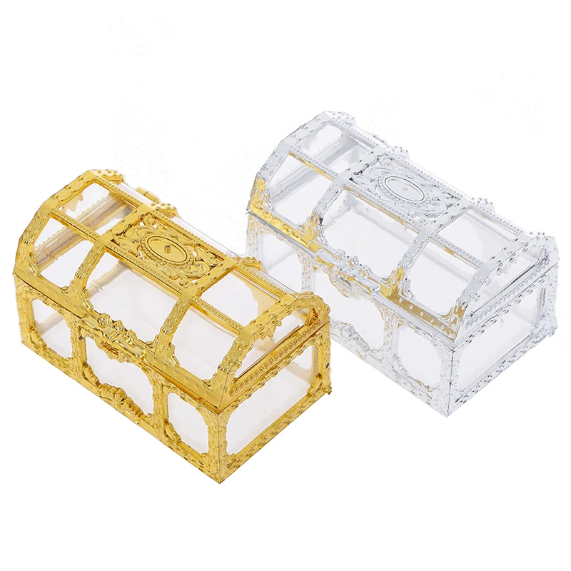 Transparent Organizer Trinket Treasure Storage Mini Home Case Chest Collectibles Desktop Gem Candy Makeup Pirate Jewelry Box