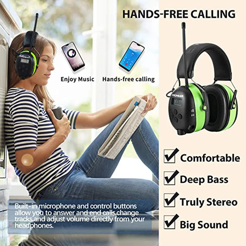 Imagem -02 - Zohan Eletrônico Bluetooth 5.0 Fone de Ouvido Earmuffs fm am Rádio Proteção Auditiva Fone de Ouvido com 2000 Bateria Lítio Recarregável