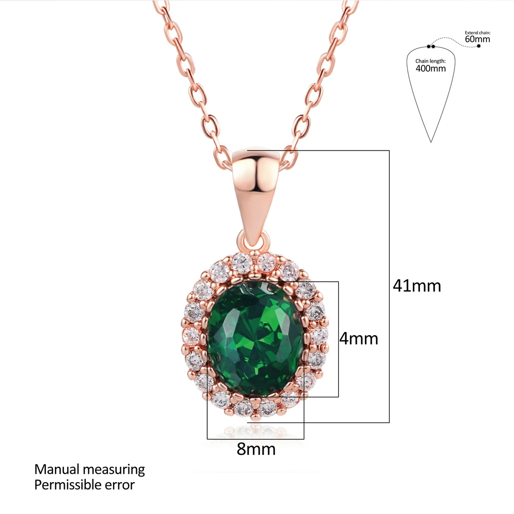 5 Colors Bridal Wedding Set For Women Green Crystal Necklace & Earrings Rose Gold Color Cubic Zirconia Fashion Jewelry S106