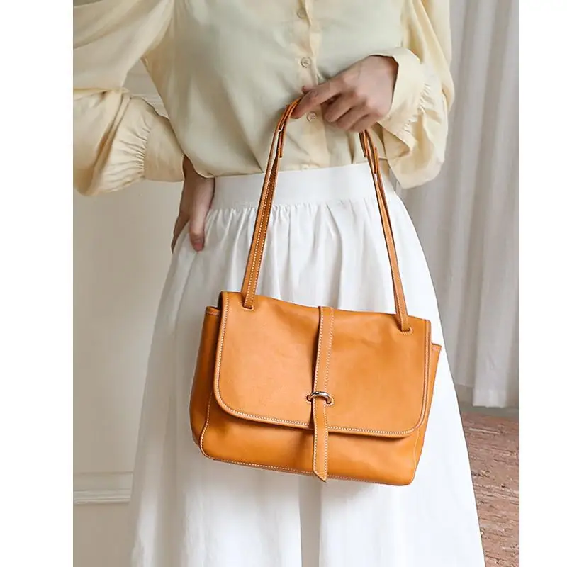 Luxury Genuine Leather Women Bag Casual Vintage Underarm Shoulder Bag Brand Designer Female Crossbody Bag Cowhide Lady Handbags