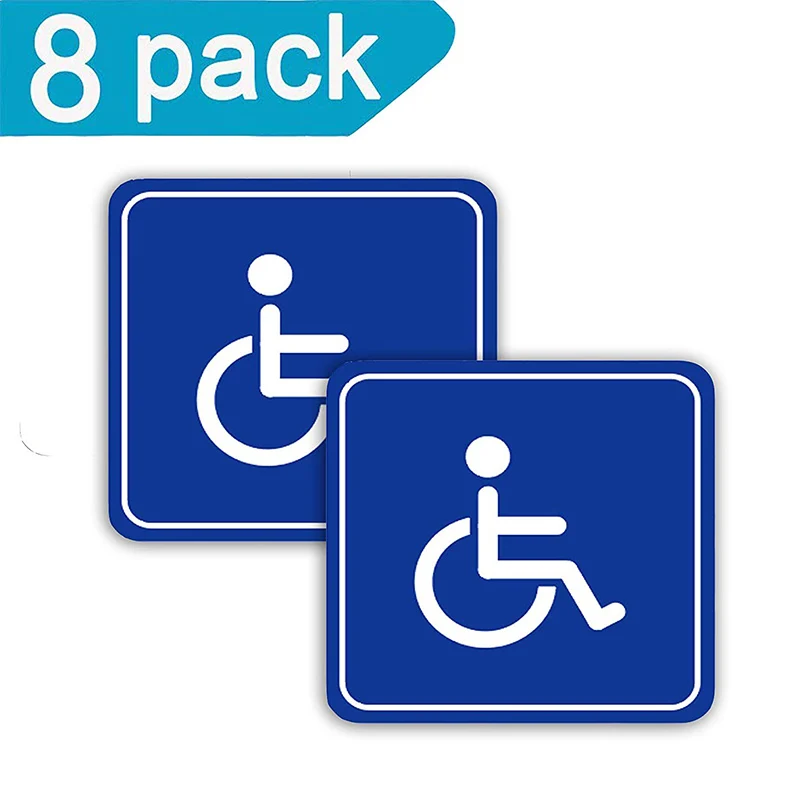 Disabled Wheelchair Symbol Sticker 3inch  Self Adhesive Handicap Sign Labels 8Pcs