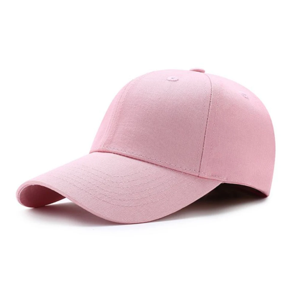Men Women Fashion Casual Simple Baseball Cap Solid Color Cotton Hat Black Pink White Wine Red Navy Blue