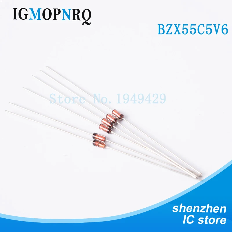 200PCS 0.5W 5.6V BZX55C5V6 1/2W DO-35 Zener diode Zener 500mW 5v6 New