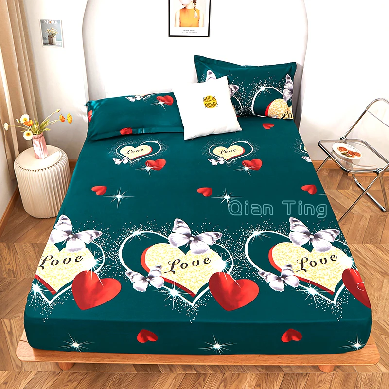 1 piece of bed sheet for bedroom 100%Polyeste Elastic Band Around bedding Fitted Sheet Only (excluding pillowcases)