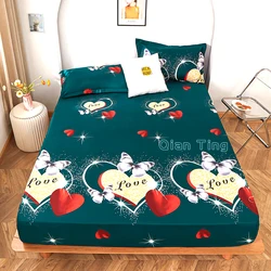 1 piece of bed sheet for bedroom 100%Polyeste Elastic Band Around bedding Fitted Sheet Only (excluding pillowcases)