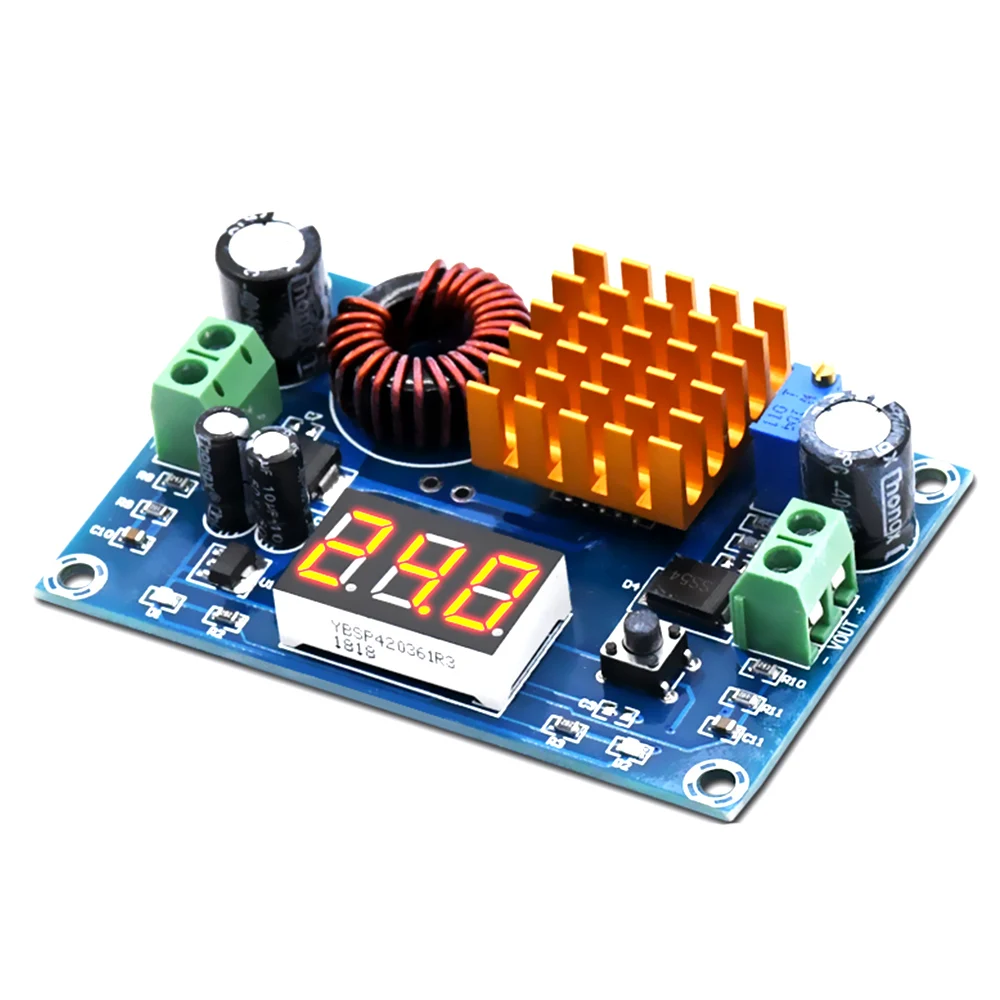 

DC 3V-35V to DC 5V-45V Boost Module Digital Voltmeter DC-DC Step Up Module Boost Converter Board 5A Power Adjustable for Voltage