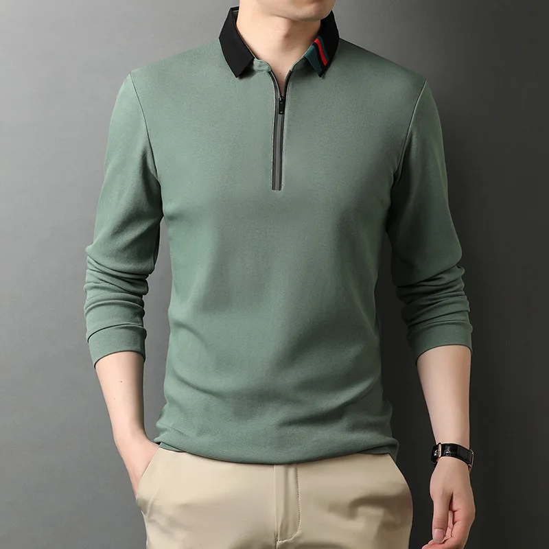 High End 100% Cotton Designer New Fashion Brand Polo Shirt Men 2023 Korean Top Quality Casual Long Sleeve Tops Men Clothes