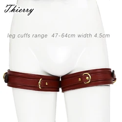 Thierry Adjustable PU Leather Erotic Thigh Cuffs Restraints Bondage Adult Sex Toys Leg Cuffs Restraints Sex Bondage SM Toys