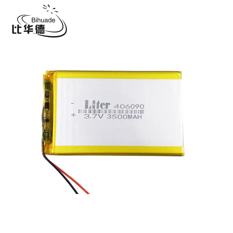 10pcs litro bateria de energia boa qualidade 3.7V,3500mAH 406090   Bateria de íon de lítio/li-ion de polímero para tablet pc BANK, GPS, mp3, mp4