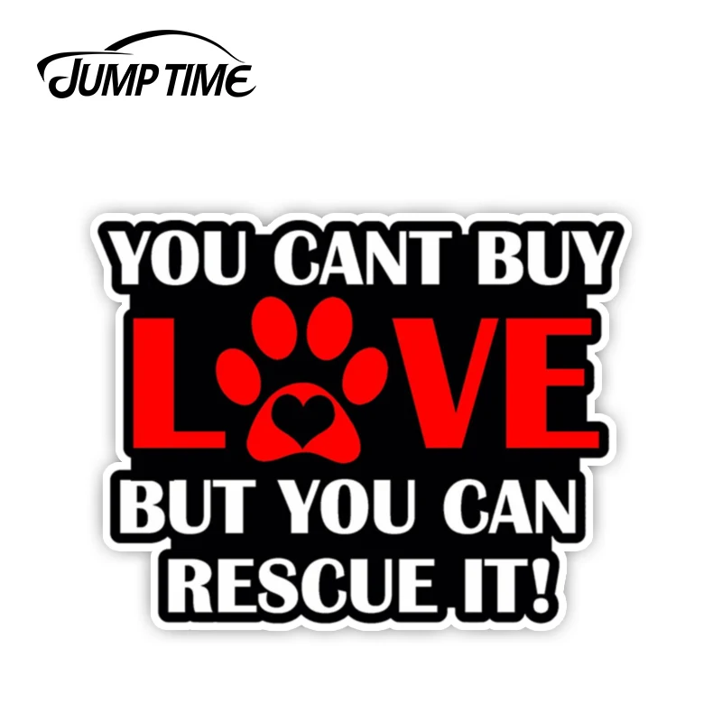 Jump Time 13cm x 9.9cm You can't buy love but you can rescue it! I Love My Rescue Dog Decal Sticker Funny Car Accessories