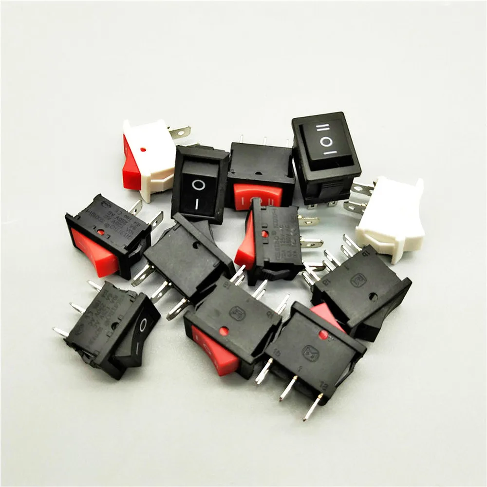 5pcs KCd1 2piin 3-pin 6-pin Boat Car Rocker Switch 6A / 10A 250V / 125VAC Button Switch Ship Type Switch