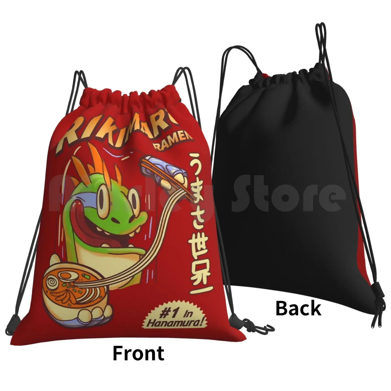 Rikimaru Ramen Hanamuras Best Backpack Drawstring Bag Riding Climbing Gym Bag Rikimaru Ramen Japanesse Food Lizard Marrs