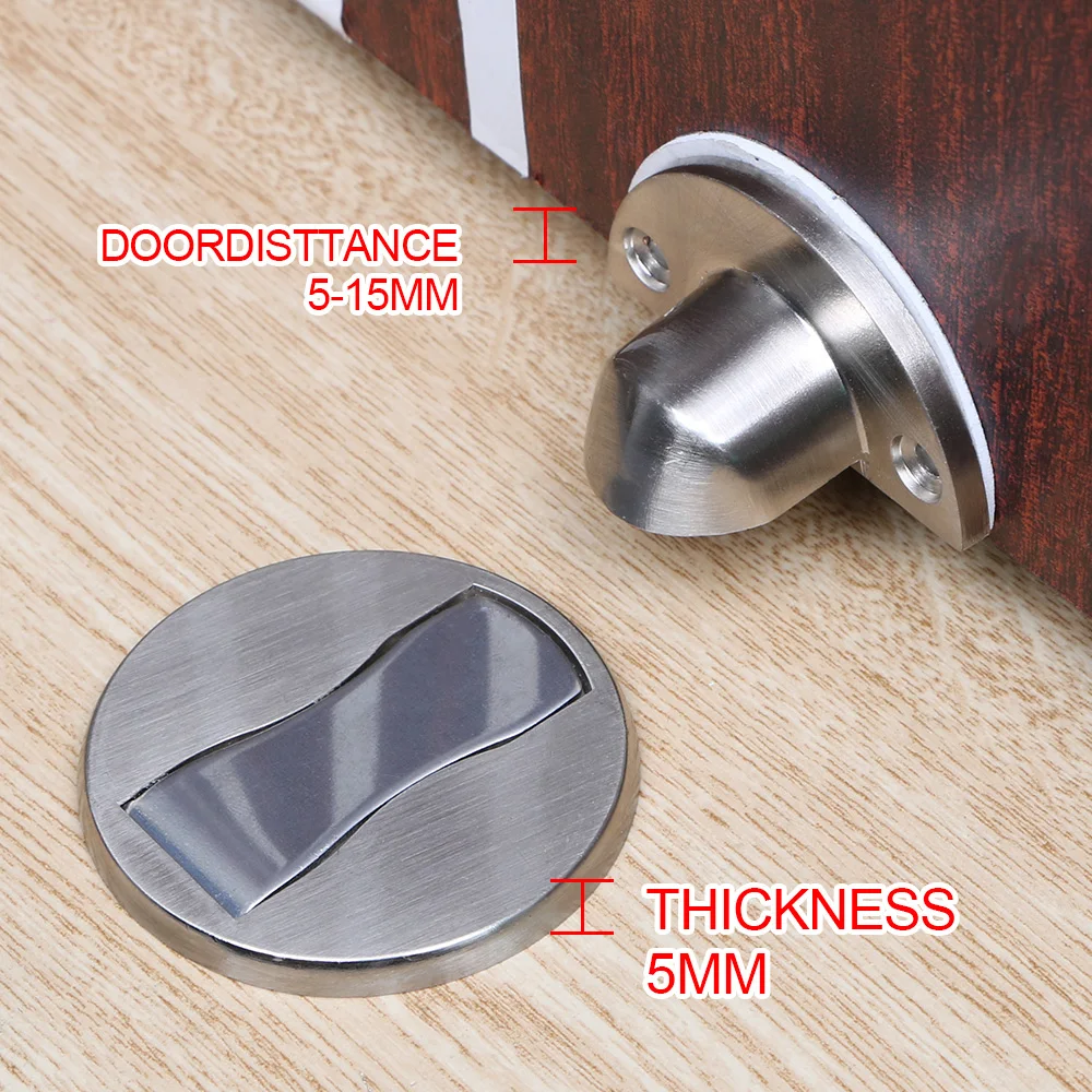 Magnetic Door Stops Hidden Door Holders Catch Floor Hidden Doorstop 304 Stainless Steel Door Stopper Nail-free Doorstop