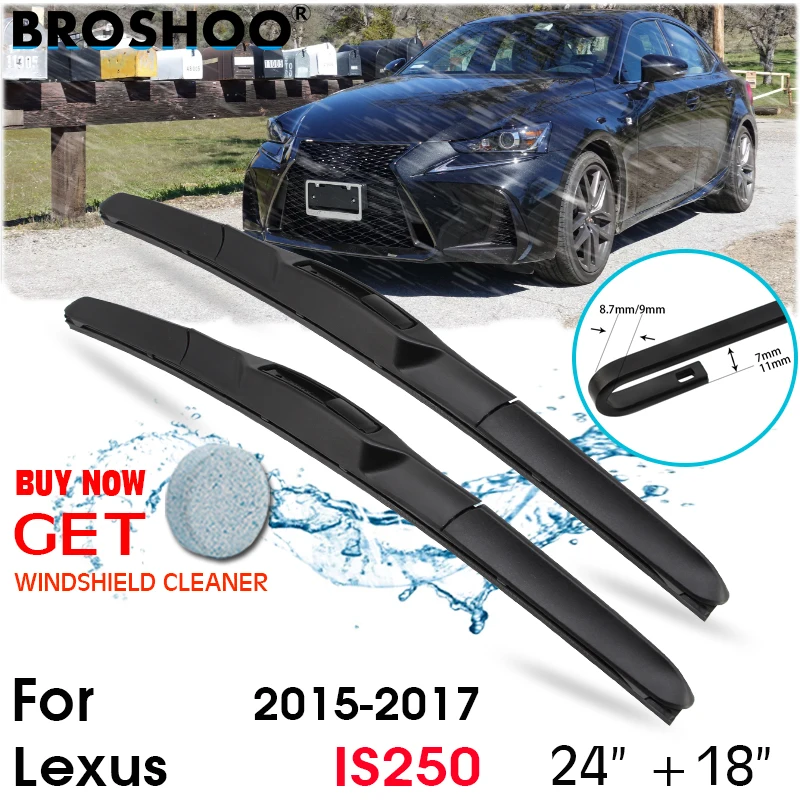 

Car Wiper Blade Front Window Windscreen Windshield Wipers Blades J hook Auto Accessories For Lexus IS250 24"+18" 2015-2017