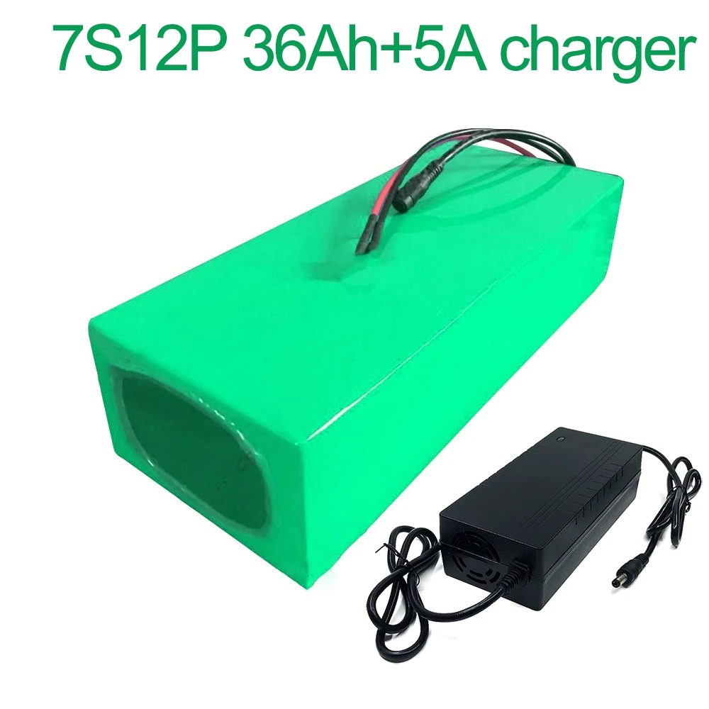 

С зарядным устройством 5A 24V 36Ah 25,9 V 7S11P 18650 литий-ионный аккумулятор для электровелосипеда 230x135x70 мм
