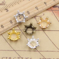 20pcs Charms Hollow Crown 13x6mm Tibetan Bronze Gold Color Silver Color Pendants Antique Jewelry Making DIY Handmade Craft