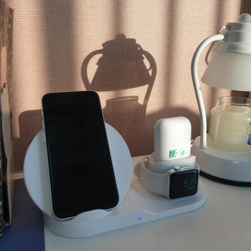 3 in 1 10W Qi Wireless Charger Dock Stand Fast Charging For iPhone 11 Pro XR XS Max 8 for Apple Watch 2 3 4 5 For AirPods Pro