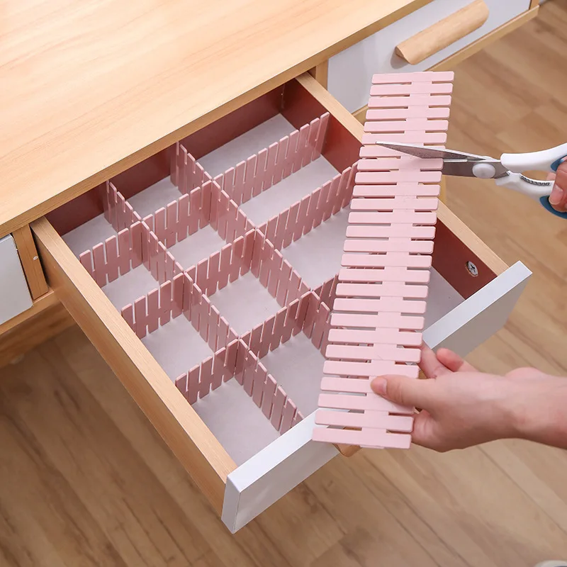 2PCS Grid Drawer Adjustable Separator Divider Cabinet Household Socks Underwear Organize Necessities Storage Organizer Tools