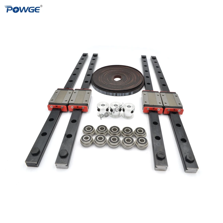 POWGE VORON Switchwire MOTION Kit GATES GT2 LL-2GT RF 5/10Meters Open Belt 20Teeth 2GT pulley Linear Rail MGN12H(300mm) F695 2RS