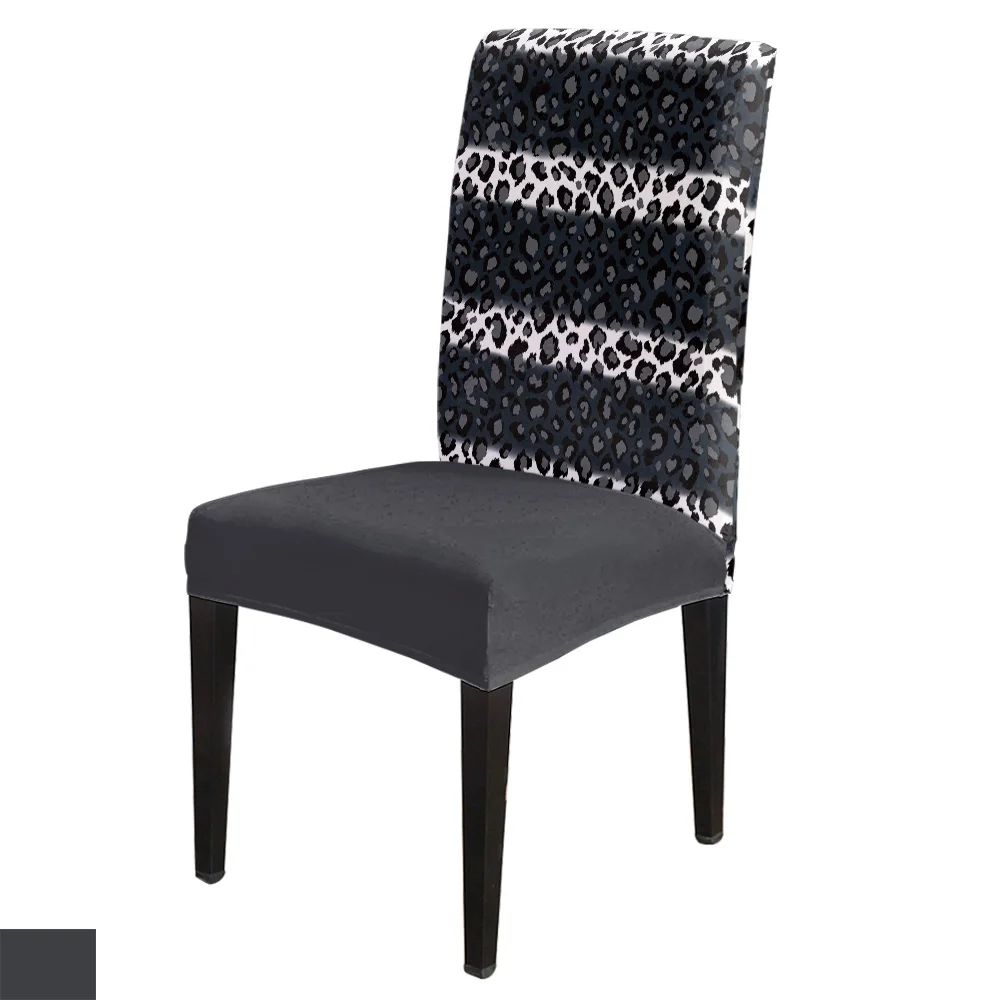 Leopard Black White Striped  Print Chair Cover for Dining Room Table Cover Chair Covers Chairs for Kitchen Tablecloth Home Decor