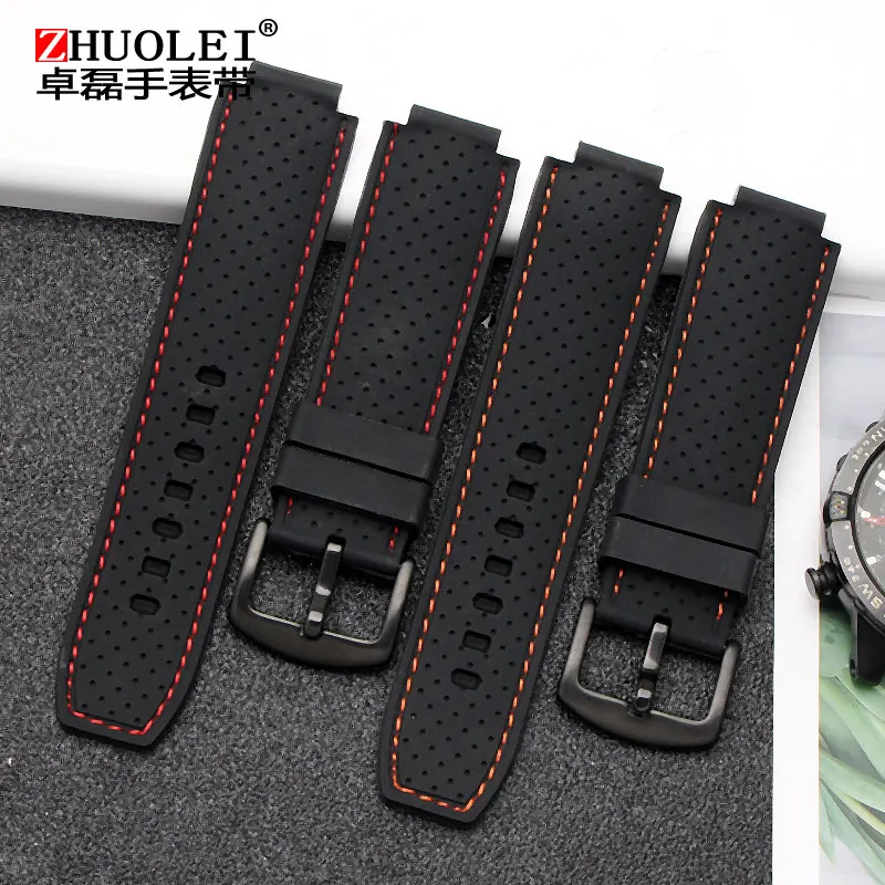 For men's Timex T49859|T2N720|T2p141|T2n722|723|738|739  Watchband waterproof rubber Strap 24*16mm lug end with tools Screw pins