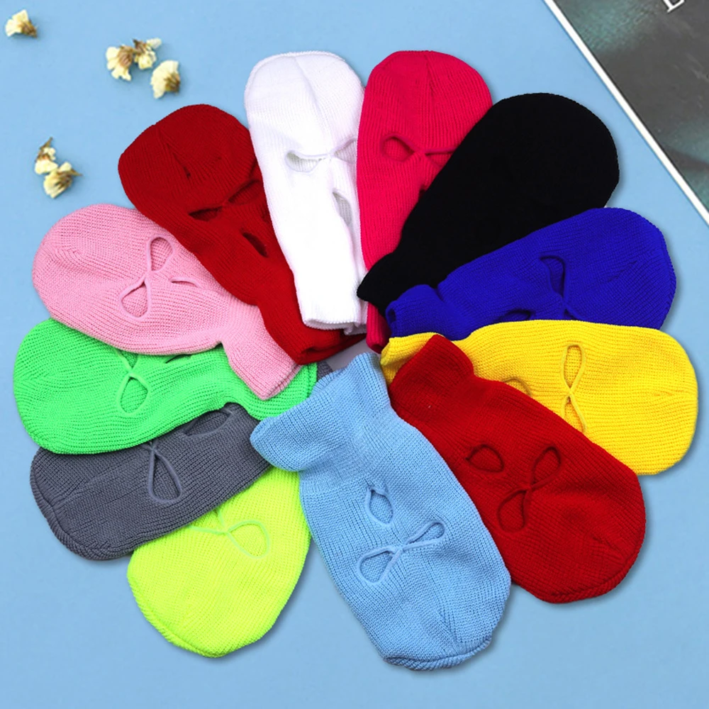 أغطية الرأس الدافئة في الشتاء Skullies Beanies الرجال محبوك قبعة الشتاء القبعات في الهواء الطلق ركوب الدراجات التزلج الباردة حماية الرقبة قناع بالاكلافا قبعة
