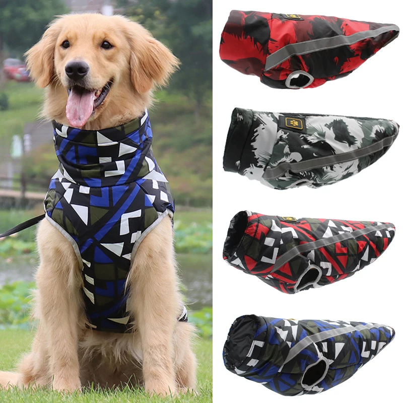 Waterproof Big Dog Coat Jacket for Medium Large Dogs Winter Pet Clothes Golden Retriever Pitbull Puppy Clothing ropa para perro