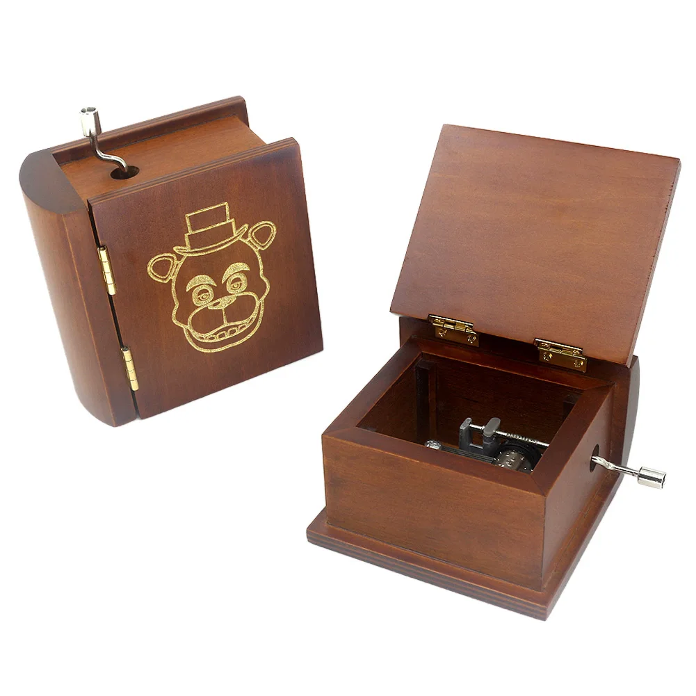 Sinzyo Wooden Book Music Box Hand Crank Classic Antique Carved Wood Musical Boxes Best Gift