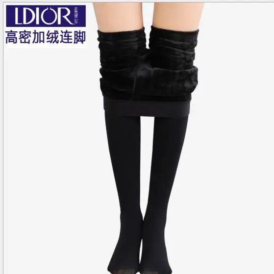 100g 150g 230g 300g 400g 500g Frauen Winter Leggings Verdickt Samt Sexy Hüften Glatte bein Nylon Alle eine Strumpfhosen Schwarz Teint – Detail 8
