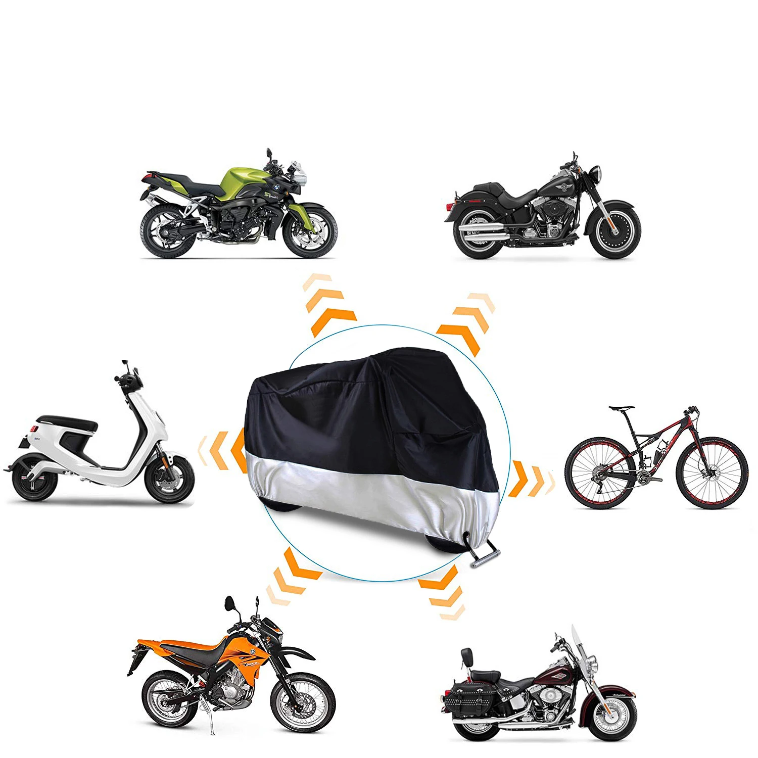 

Motorcycle Cover Universal Outdoor Uv Protector Bicycle Dustproof Motorcycle Rain Cover for Waterproof