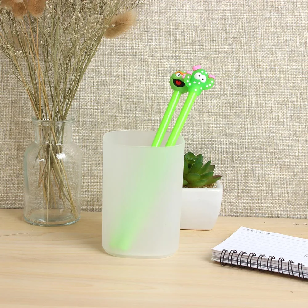 Imagem -06 - Grande Capacidade Plastic Pen Holder Desktop Storage Desk Organizer Lápis Display Cup Papelaria Simples Acessórios de Escritório