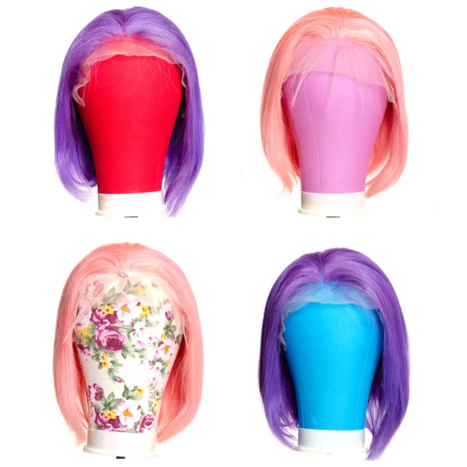 21/22/23 Inch Rainbow Color Canvas Block Mannequin Head Wig Stand Making Head Hair Styling Manikin Head For Making Wig Display