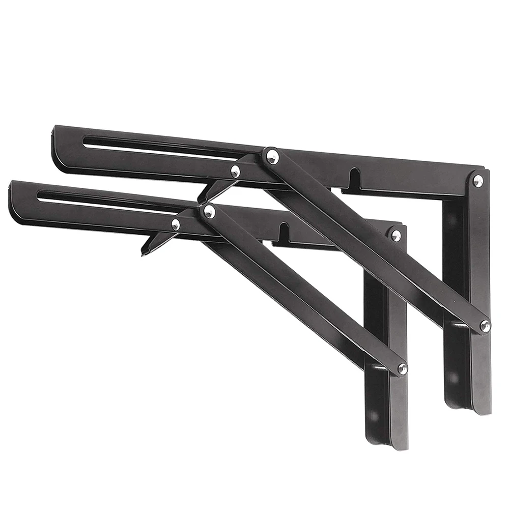 

Folding Shelf Brackets 16 Inch Heavy Duty Stainless Steel Collapsible Bracket for DIY Space Saving Wall Mounted Work Bench