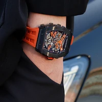 TSAR BOMBA Mens Automatic Watch MIYOTA Movement Skeleton Tonneau Waterproof Wristwatch Luxury Clock Mechanical Watch for Men photo 5