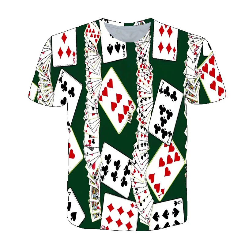 2021 Fashion Hip Hop Playing Cards Pattern Men t-shirt Summer Casual Interesting Poker Graphic t shirts O-Neck 3D Print T-shirt