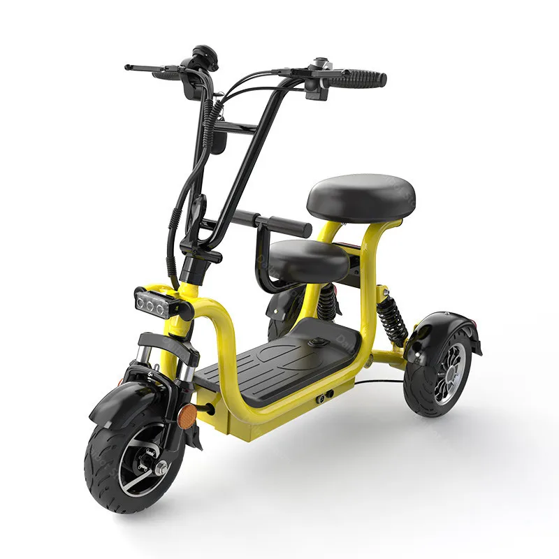 

Three Wheels Electric Scooter Bike Electro-tricycle 10 Inch 400W 48V Parent-child Electric Motorcycle For Adult