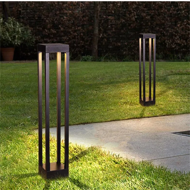 impermeavel led lawn lampadas lampada quadrada de aluminio para jardim quintal portao parque decoracao de paisagem iluminacao exterior 15w 12v ac 85265v 01