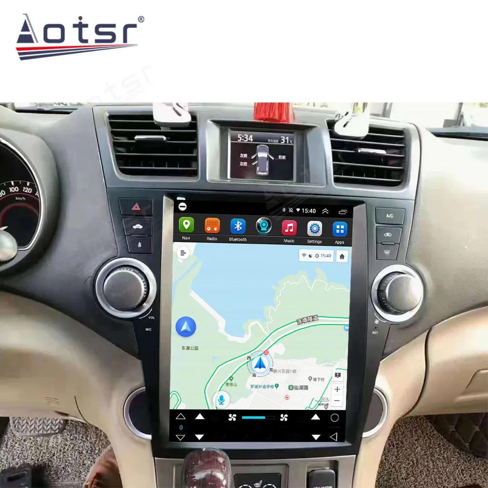 

Android 10 64 ГБ для Toyota Highlander для Tesla Автомобильный радиоприемник GPS-навигация Мультимедийный видеоплеер Авто-аудио Стерео головное устройство
