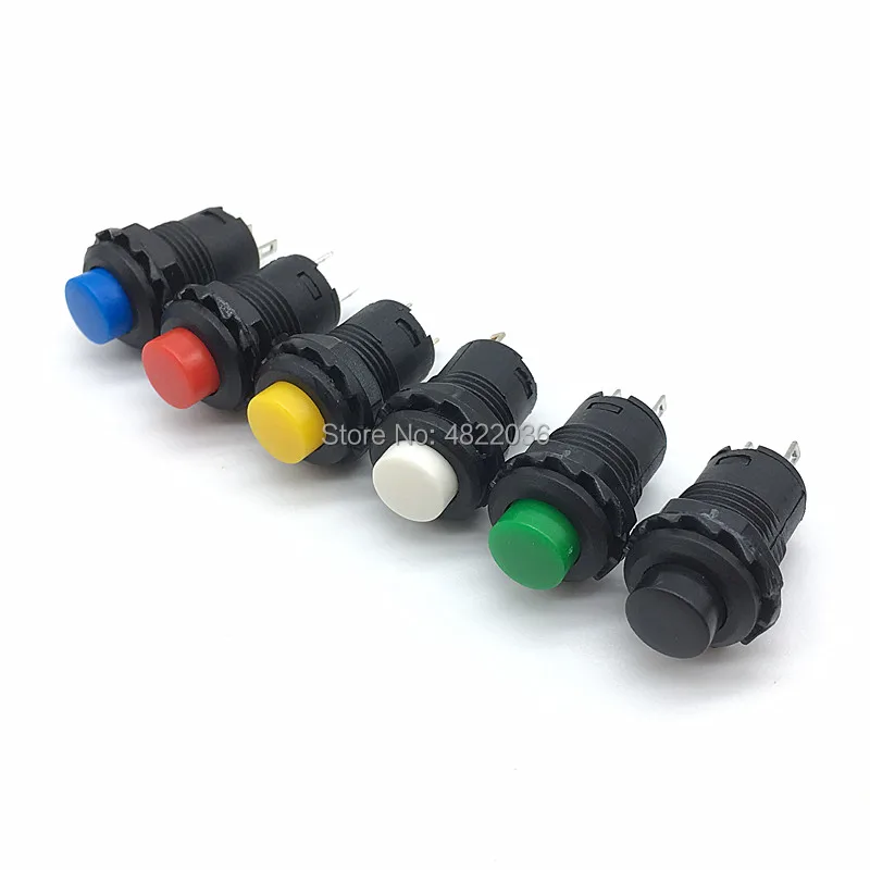 6pcs DS228 12mm Lock Latching Push Button Switch maintained fixed pushbutton switches DS-427/428