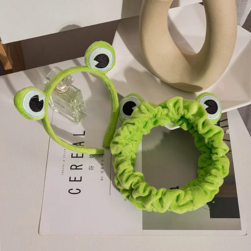 2021 Funny Frog Makeup Headband Wide-brimmed Elastic Hairbands Cute Girls Hair Bands Women Hair Accessories Girls Hairband