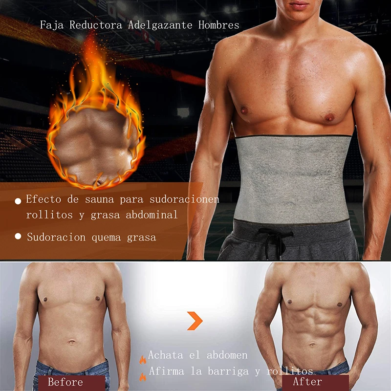 Entrenador de cintura para hombre, corsé de neopreno para Sauna, moldeador de cuerpo, cinturón de Control de barriga, correa adelgazante, ropa