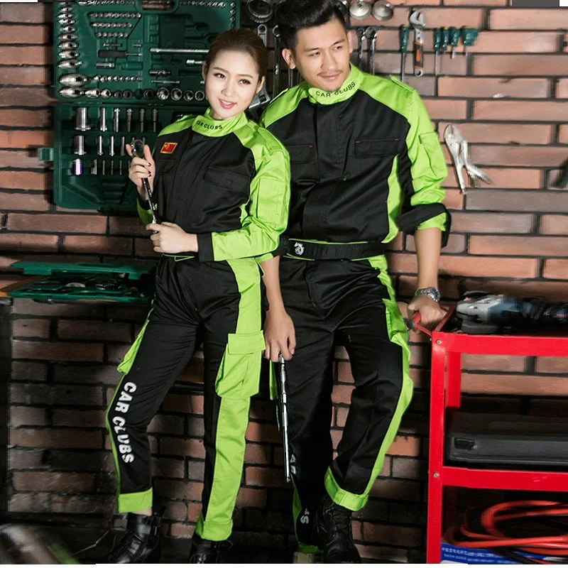 

Car Club Long-sleeved Auto Repair Workwear Working Coveralls Contrast Color Spring Car Repair Car Beauty Repair Car Wash Shop