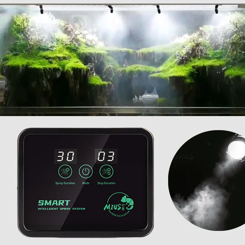 Intelligent Rainforest Spray System Reptile Fogger Electronic Timer Automatic Mist Terrariums Humidifier Kit Sprinkler Control