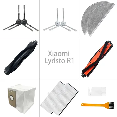 걸레 천 메인 브러시 먼지 봉투 액세서리 Xiaomi Lydsto R1 로봇 식 진공 청소기 사이드 브러시 Hepa 필터 부품 교체
