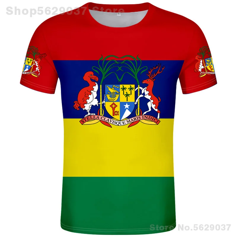 Mauritius T Shirt Diy Free Custom Made Name Number Mus T-Shirt Nation Flag Mu Mauritian French Country Print Photo Logo Clothing