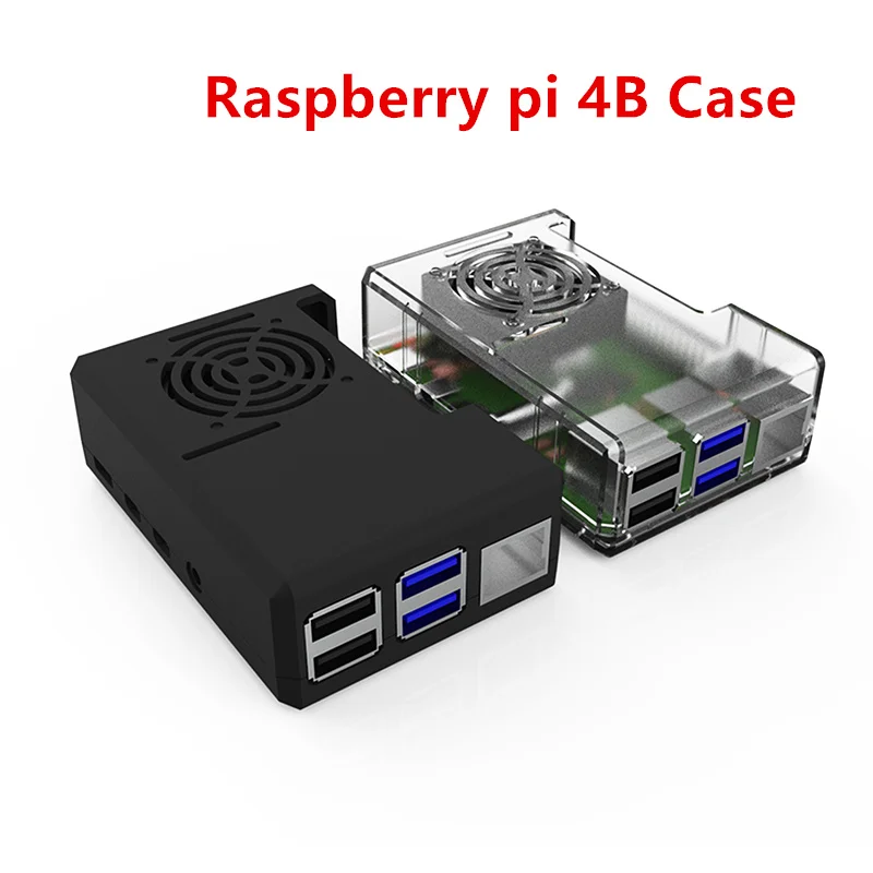 Abs capa protetora com ventilador de refrigeração + dissipador de calor 1 alumínio + 2 caso cobre para raspberry pi 4b 4 3 b +/3/2/b + capa