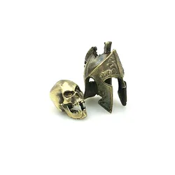 Outdoors DIY Tools EDC Brass Armor Helmets Skull Knife Beads Lanyard Pendants Key Rings Accessories