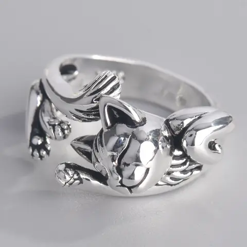 Thai Silver Kitten Ring foydjew